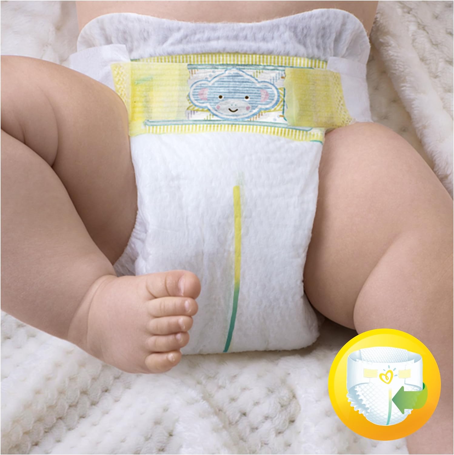 Pampers Premium Protection Baby Nappies, Size 0 Micro (1.5-2.5 kg) Carrying Pack, Pack of 1 (1 x 24 Items) - Image 4